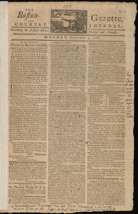 The Boston-Gazette, and Country Journal, 5 September 1768
