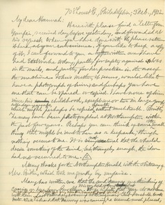 Letter from Benjamin Smith Lyman to Hannah Brewer