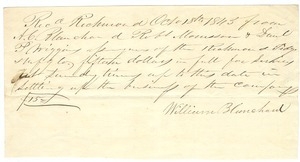 Receipt from William Blanchard to Richmond Trading and Manufacturing Company