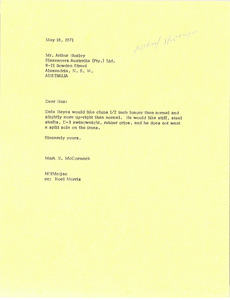 Letter from Mark H. McCormack to Arthur Huxley