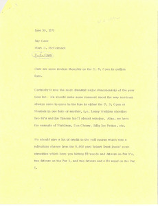 Memorandum from Mark H. McCormack to Ray Cave