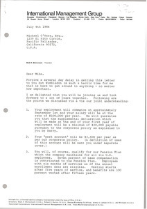 Letter from Mark H. McCormack to Michael O'Hara