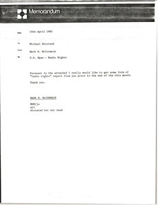 Memorandum from Mark H. McCormack to Michael Halstead