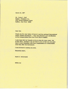Letter from Mark H. McCormack to James J. Bell