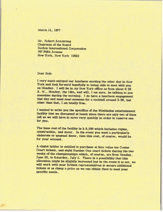 Letter from Mark H. McCormack to Robert W. Armstrong