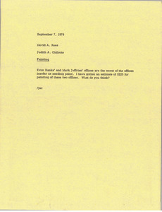 Memorandum from Judith A. Chilcote to David A. Rees