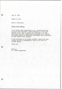 Memorandum from Mark H. McCormack to Robert D. Kain