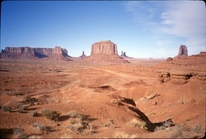 Sandstone buttes of Monument Valley from John Ford Point
