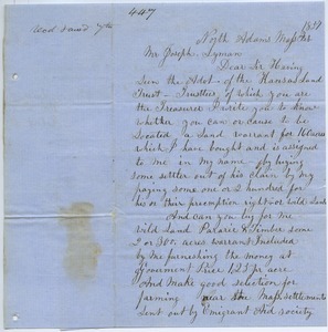 Letter from L. R. Sprague to Joseph Lyman