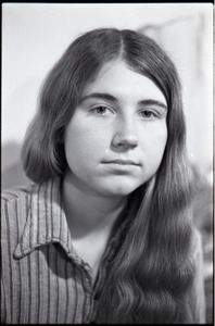 Half-length studio portrait of Irene White