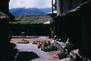 Chiles and pots dry in Bhaktapur
