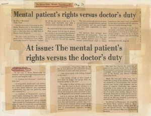 Mental patients' rights versus the doctor's duty