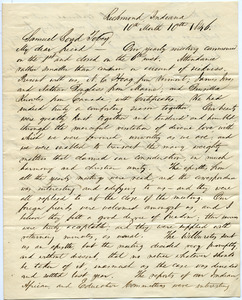 Letter from Elijah Coffin to Samuel Boyd Tobey