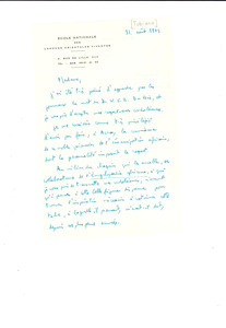 Letter and envelope from J. Tubiana to Shirley Graham Du Bois