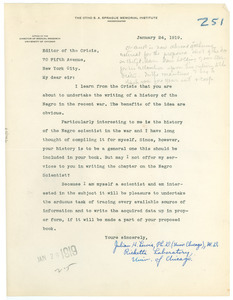 Letter from Julian H. Lewis to the editor of The Crisis