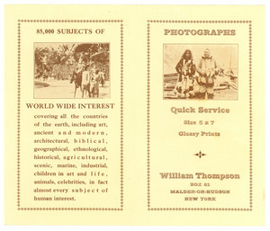 William Thompson photographic service flier