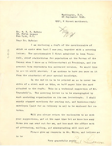 Letter from Paul Lewinson to W. E. B. Du Bois