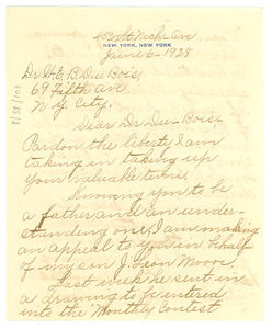 Letter from Sarah E. Moore to W. E. B. Du Bois