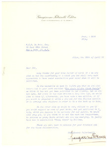 Letter from Giangiacomo Fetrinelli Editore to W. E. B. Du Bois