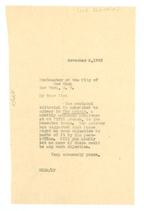 Letter from W. E. B. Du Bois to United States Post Office