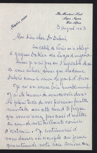 Letter from Emil Saint-Lot to W. E. B. Du Bois