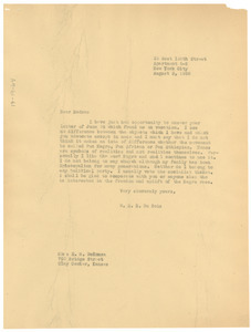 Letter from W. E. B. Du Bois to E. M. DeKonza