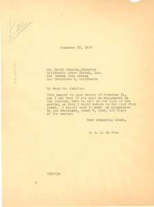 Letter from W. E. B. Du Bois to California Labor School, Inc.