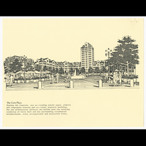 Illustration of Civic Plaza and final report