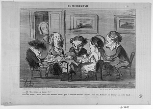 - Eh! ben, m'sieu, ça tourne t'y ? - Pas encore.... mais nous n'en sommes encore qu'à la soixante troisième minute.... vas t'en, Madelaine, ne dérange pas notre fluide...