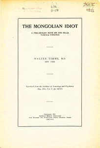 The Mongolian idiot: a preliminary note on the Sella Turcica findings