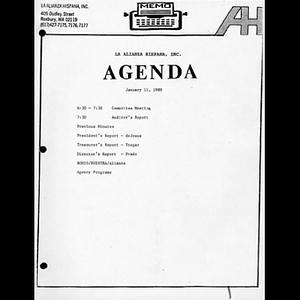 Meeting materials for January 1989