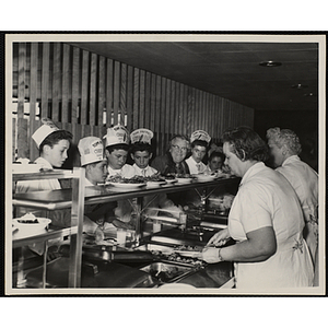 Members of the Tom Pappas Chefs' Club visit a Brandeis University dining hall