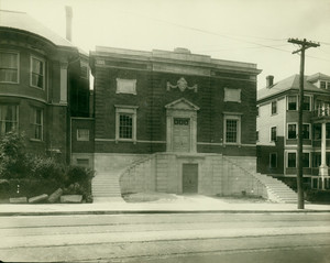 Exterior view of the Boston Young Men's Hebrew Association Gymnasium, Humboldt Ave., Roxbury, Mass.