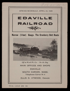 Edaville Railroad Spring Schedule, 1949