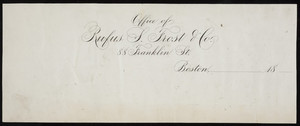 Letterhead for Rufus S. Frost & Co., textiles, 88 Franklin Street, Boston, Mass., 1800s