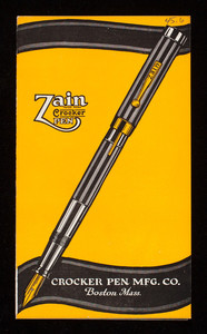 Zain Crocker Pen, Crocker Pen Mfg. Co., Boston, Mass.