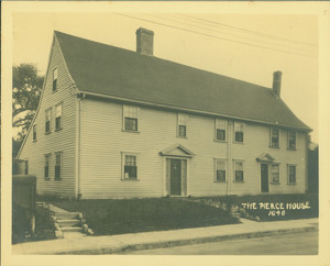 Exterior view of front elevation Pierce House, Dorchester, Mass., undated