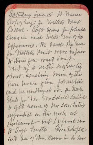Thomas Lincoln Casey Notebook, May 1889-July 1889, 45, Saturday June 15