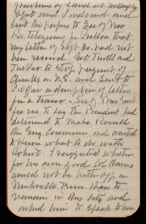 Thomas Lincoln Casey Notebook, October 1891-December 1891, 06, purchase of land at Willoughbys