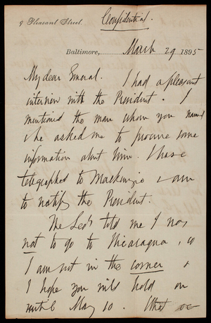 William P. Craighill to Thomas Lincoln Casey, March 29, 1895