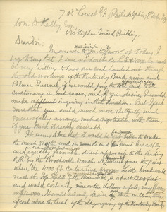 Letter from Benjamin Smith Lyman to William D. Kelly