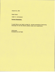 Memorandum from Mark H. McCormack to Peter Smith