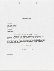 Letter from Mark H. McCormack to Larry O'Brien