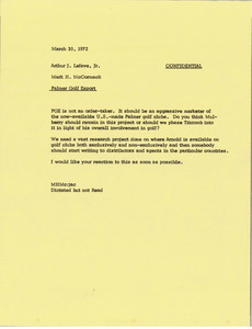 Memorandum from Mark H. McCormack to Arthur J. Lafave