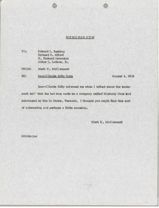 Memorandum from Mark H. McCormack to Edward J. Keating, Richard R. Alford, H. Richard Isaacson, and Arthur J. Lafave