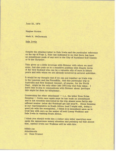 Memorandum from Mark H. McCormack to Hughes Norton