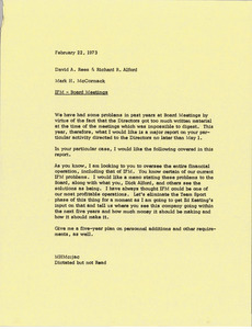 Memorandum from Mark H. McCormack to David A. Rees and Richard R. Alford