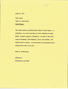 Memorandum from Mark H. McCormack to Peter Smith