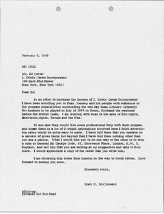 Letter from Mark H. McCormack to Ed Carter