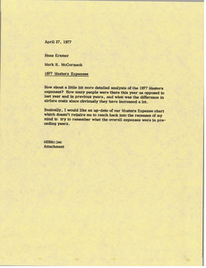 Memorandum from Mark H. McCormack to Hans Kramer